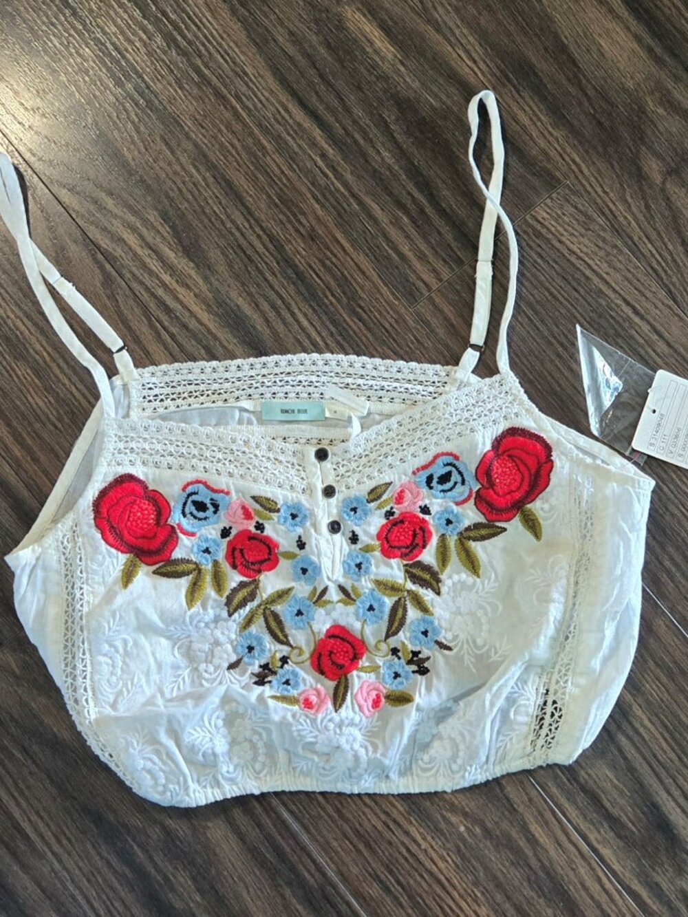 KIMCHI BLUE 70s/Boho/Hippie Chic Embroidered Crop Top NWT/SIZE M